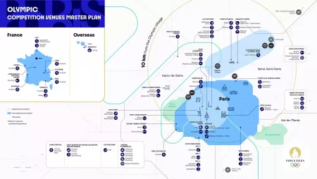 Mapa de los Juegos Olímpicos 2024