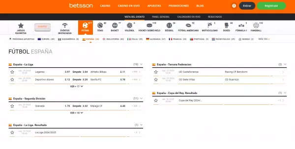 Betsson España - Fútbol