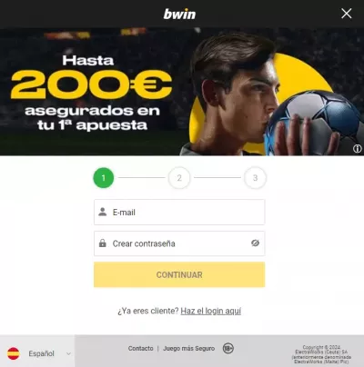 Bwin España - Formulario de Registro