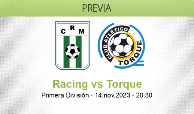 Pronóstico Racing Club Montevideo Montevideo City Torque - Primera  División, Apertura 14/11/23